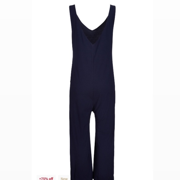 LUNYA Deep Blue Cozy Cool Sleeveless Long Pant Romper $178 - Picture 4 of 4
